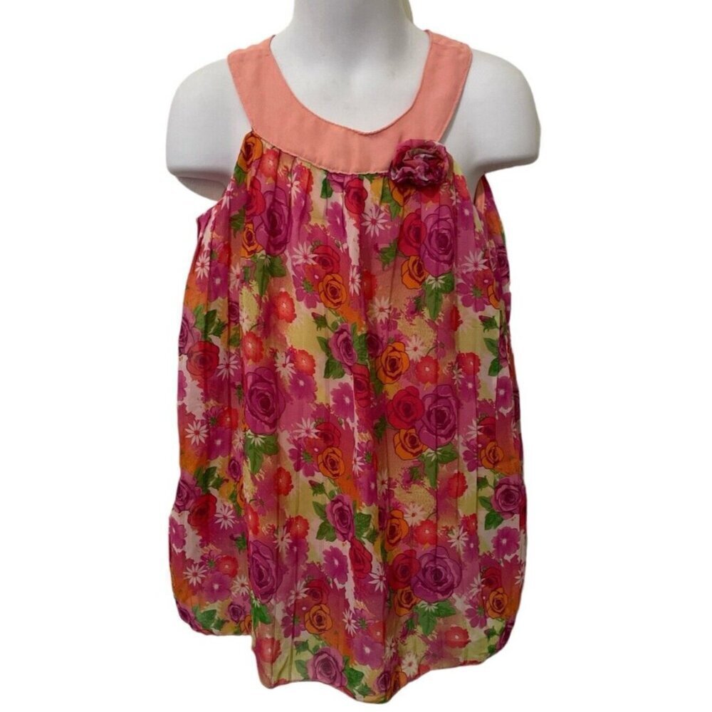 Healthtex Girls Floral Pleated Dress Size 3T Pink Lined